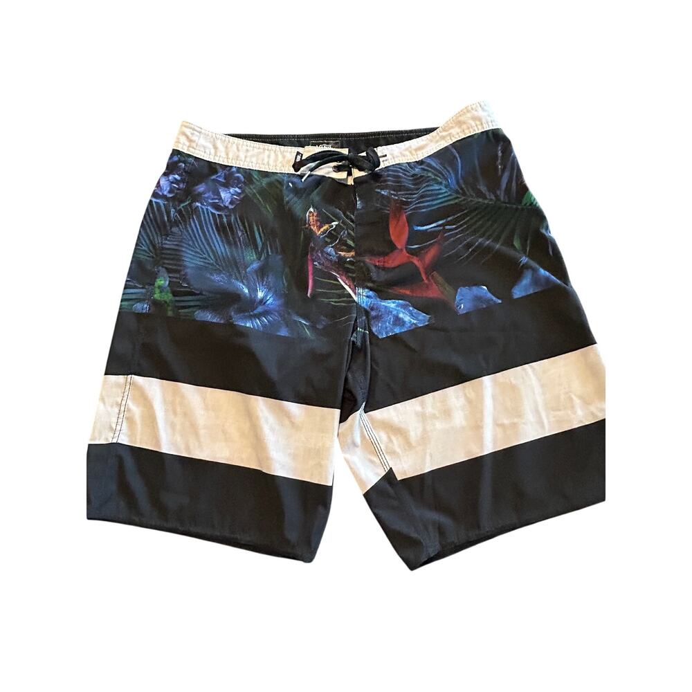 Vans Era "Neo-Jungle" Boardshorts Mens Size 34 - Tropical Floral Striped EUC